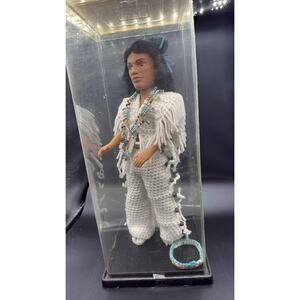 Ashton-Drake Galleries Native American Indian Doll Crocheted Outfit Display
